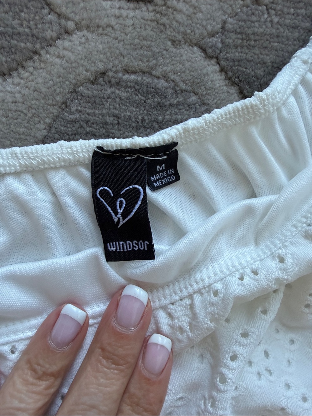 Windsor White Eyelet Ruffle Mini Dress - Picture 2 of 3